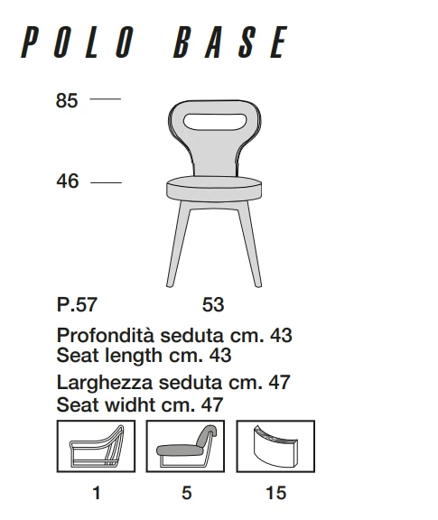 Стул Polo Base — Mascheroni, кожа, фото 4