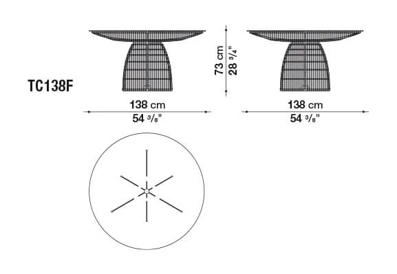 Стол Crinoline — Maxalto, стекло, фото 6