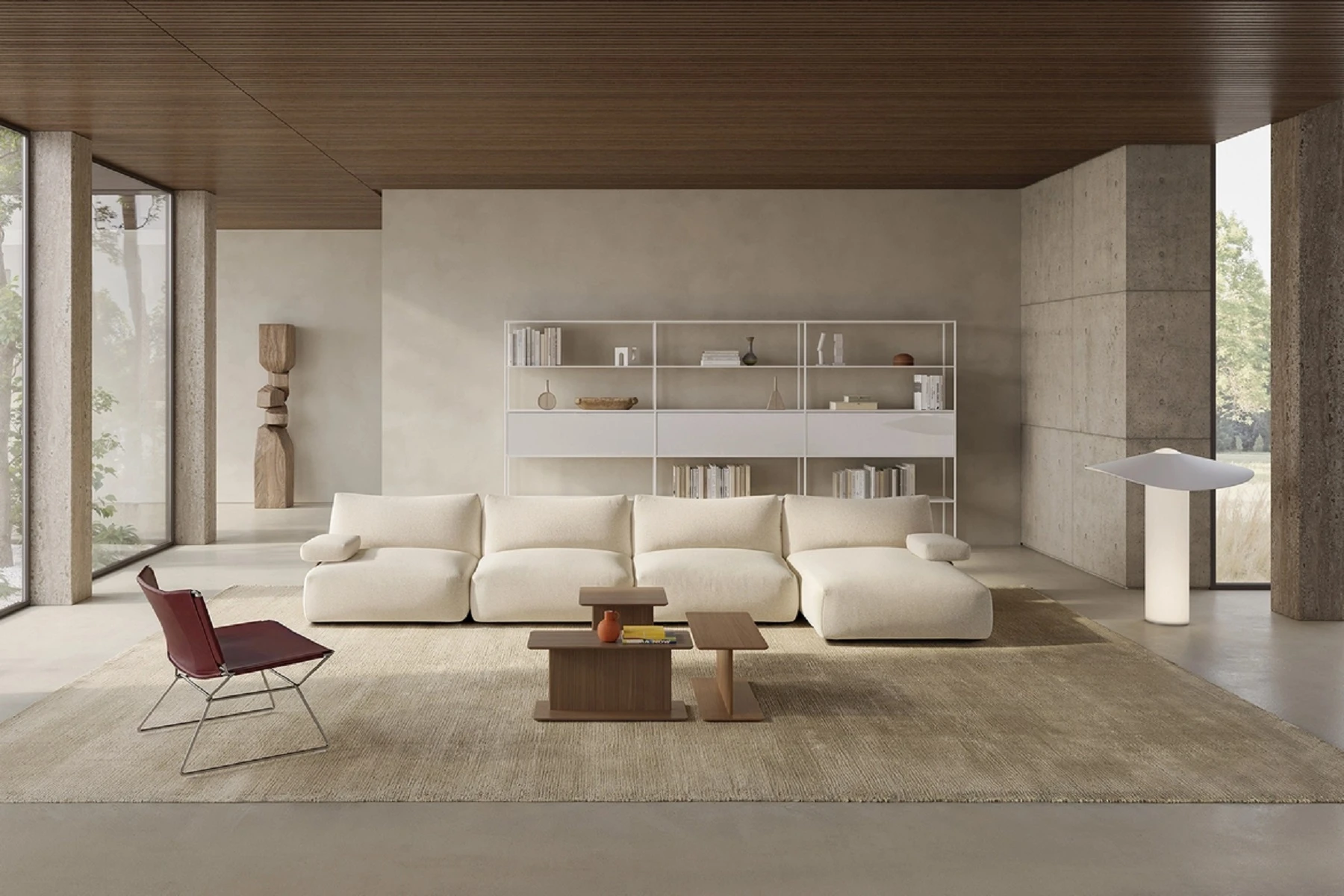 Каркас и наполнение: сталь. Современный дизайн Кресло Neil Leather Armchair — MDF Italia, кожа, фото 2