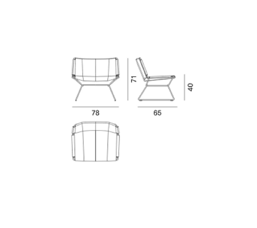 Каркас и наполнение: сталь. Современный дизайн Кресло Neil Leather Armchair — MDF Italia, кожа, фото 4