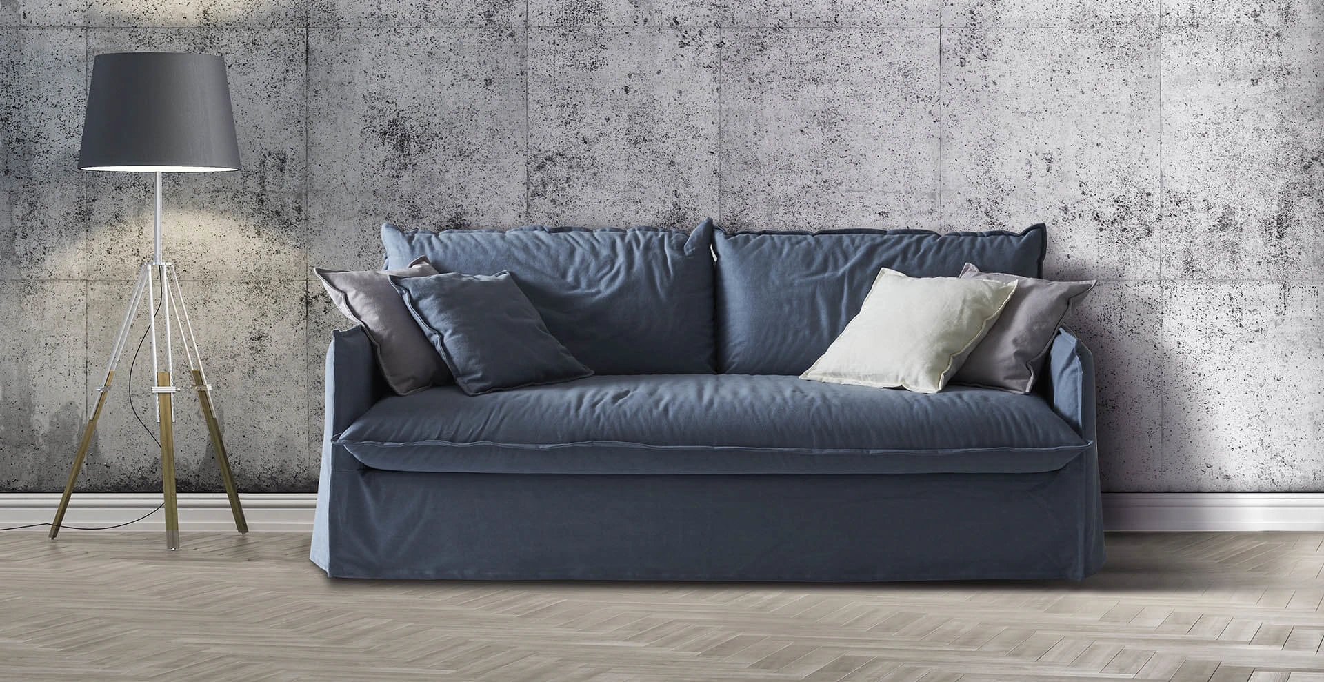 Каркас и наполнение: дерево, пенополиуретан. Современный дизайн Диван Clarke XL — Milano Bedding, ткань, фото 2