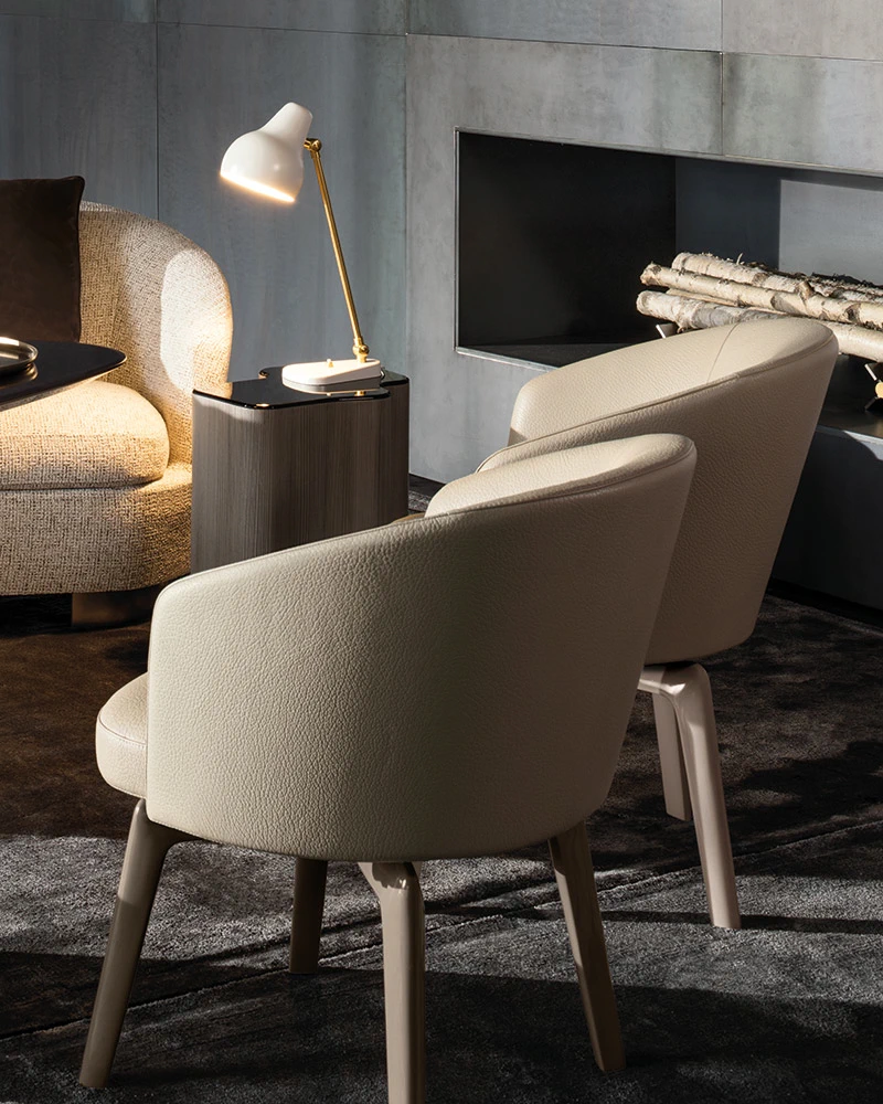Стул Amelie "Lounge" — Minotti, кожа, фото 3