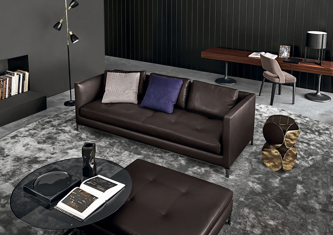 Диван Andersen Slim 90/103 "Quilt" — Minotti, кожа, фото 5