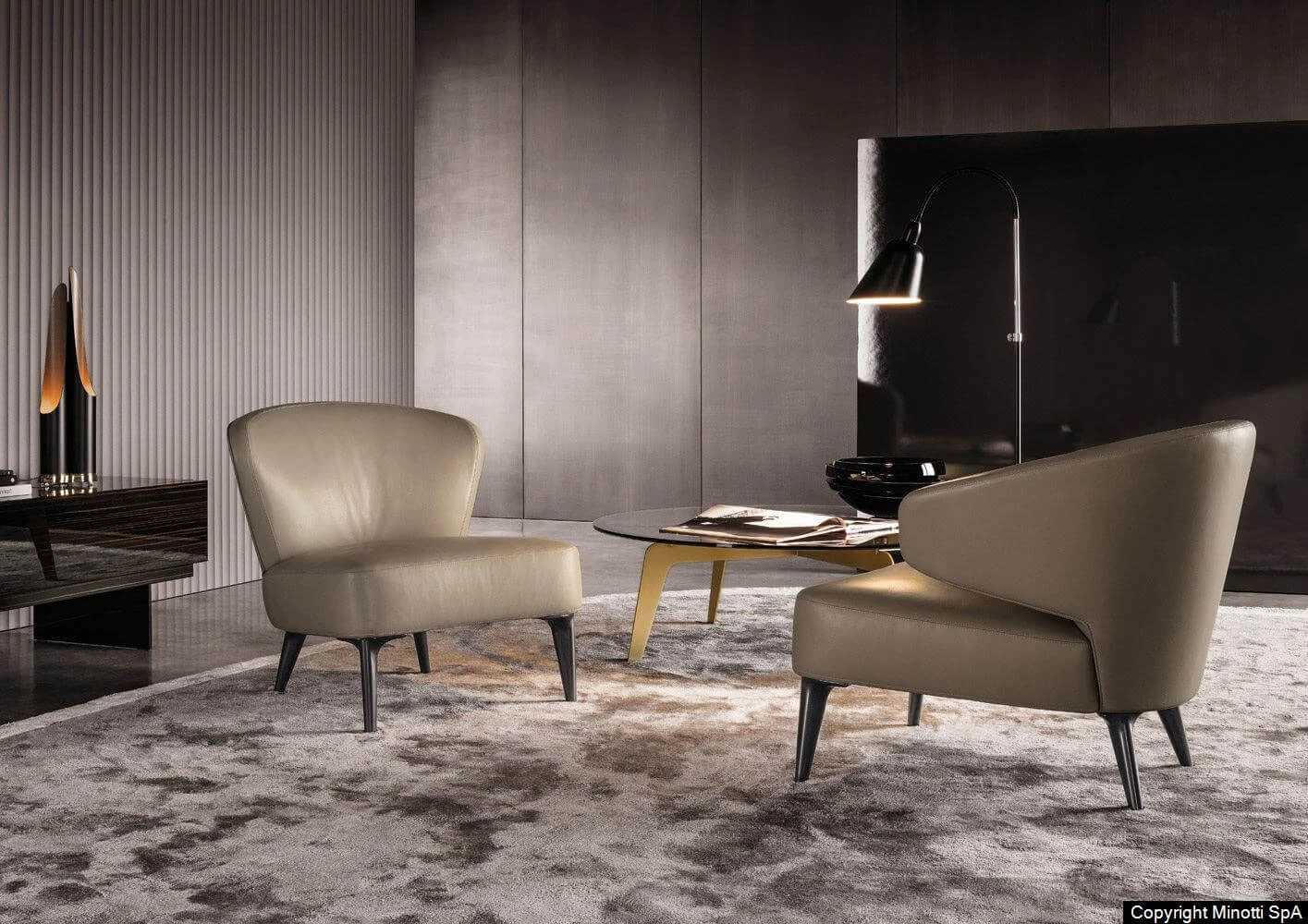 Кресло Aston "Armchair" — Minotti, кожа, фото 6