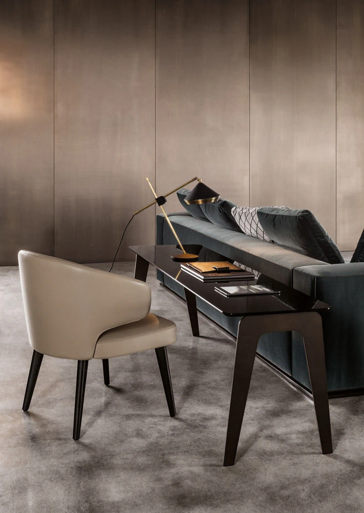 Стул Aston "Lounge" — Minotti, кожа, фото 6