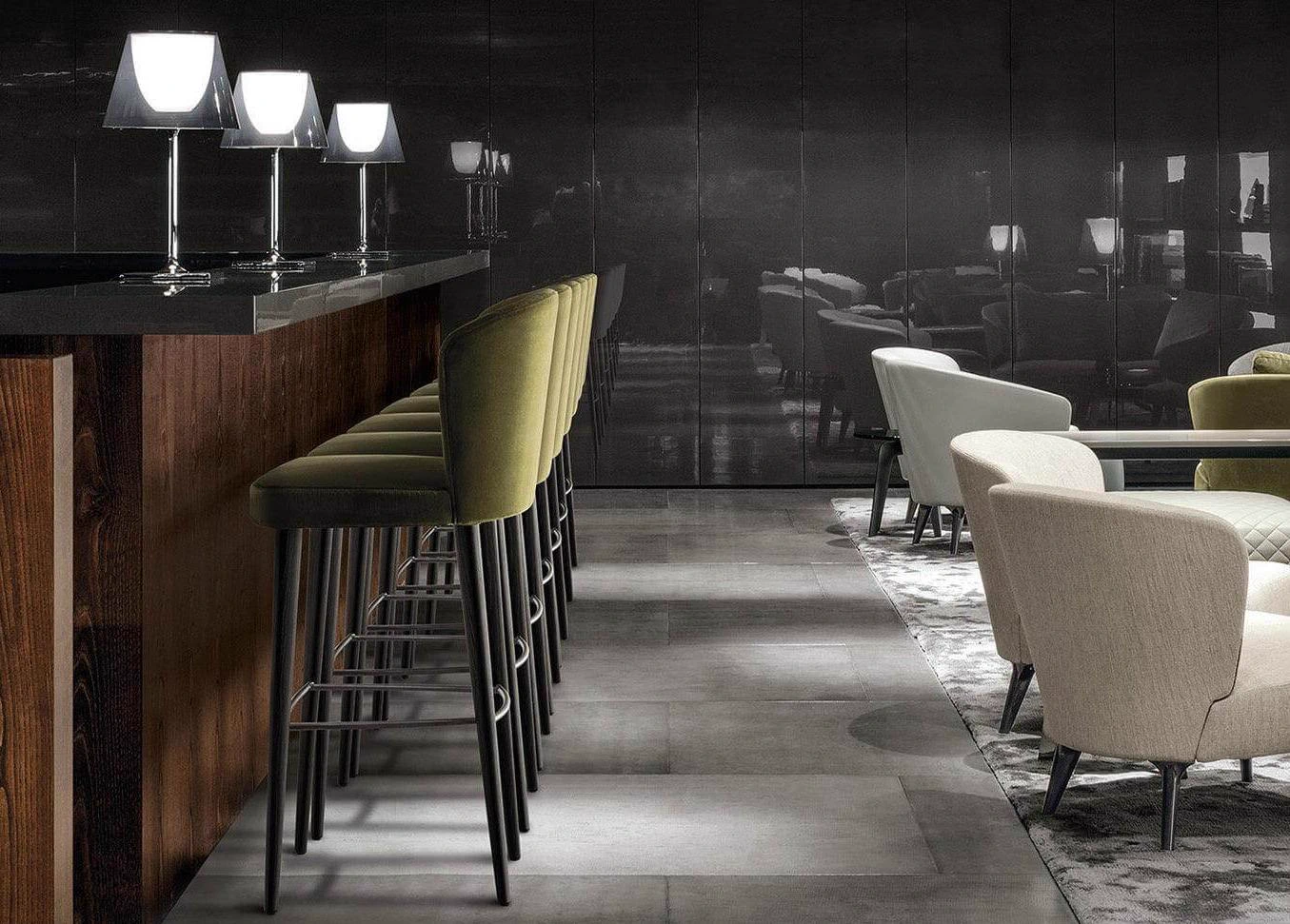 Барный стул Aston Stool — Minotti, кожа, фото 3