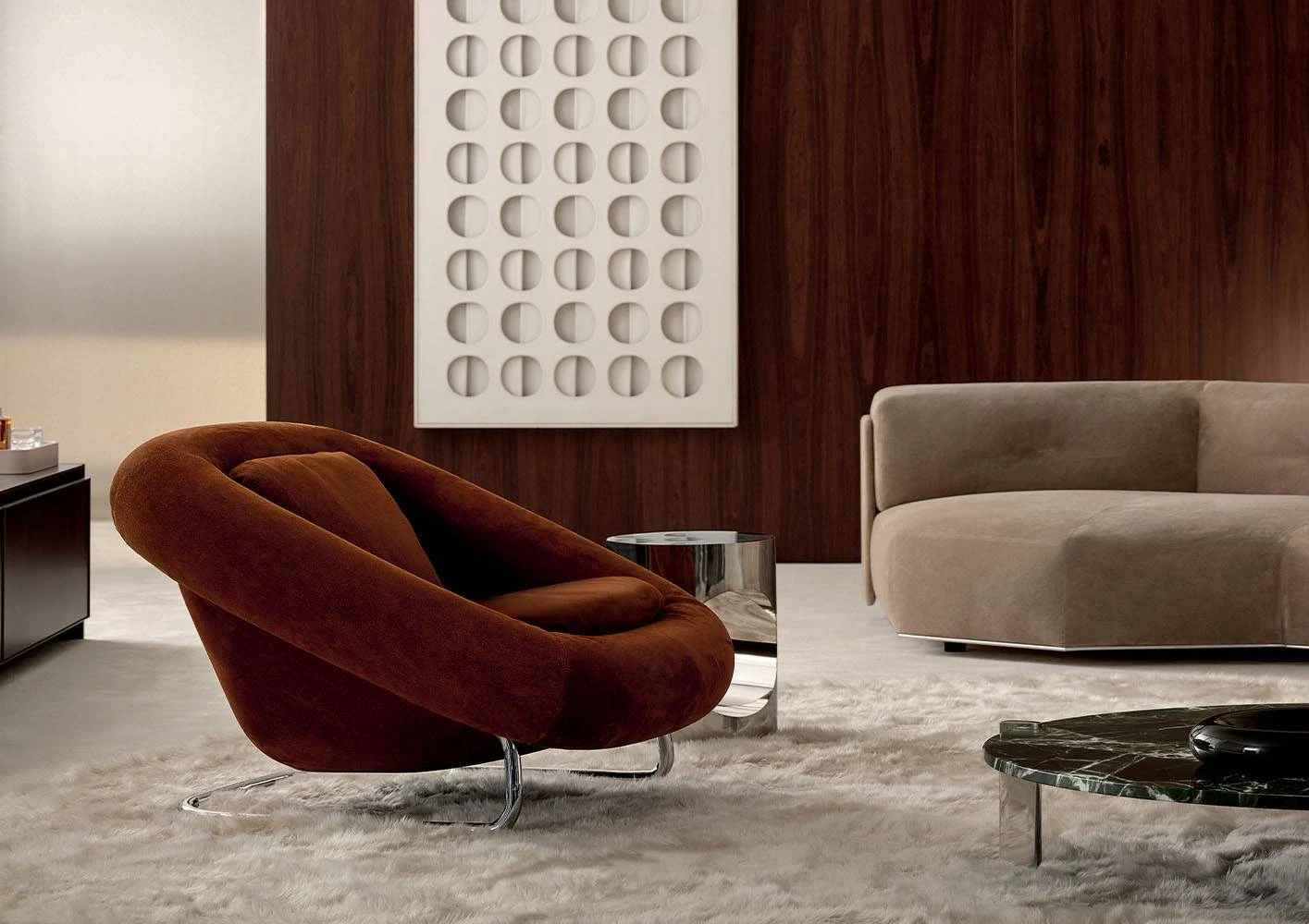 Кресло Barrel — Minotti, кожа, фото 2