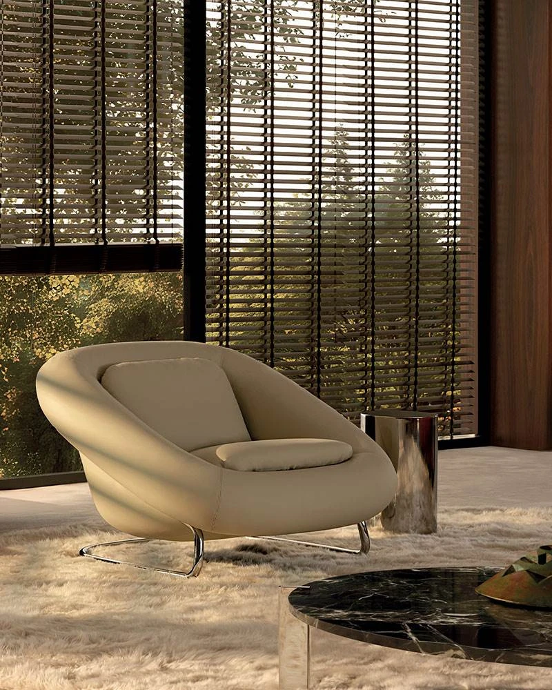 Кресло Barrel — Minotti, кожа, фото 3
