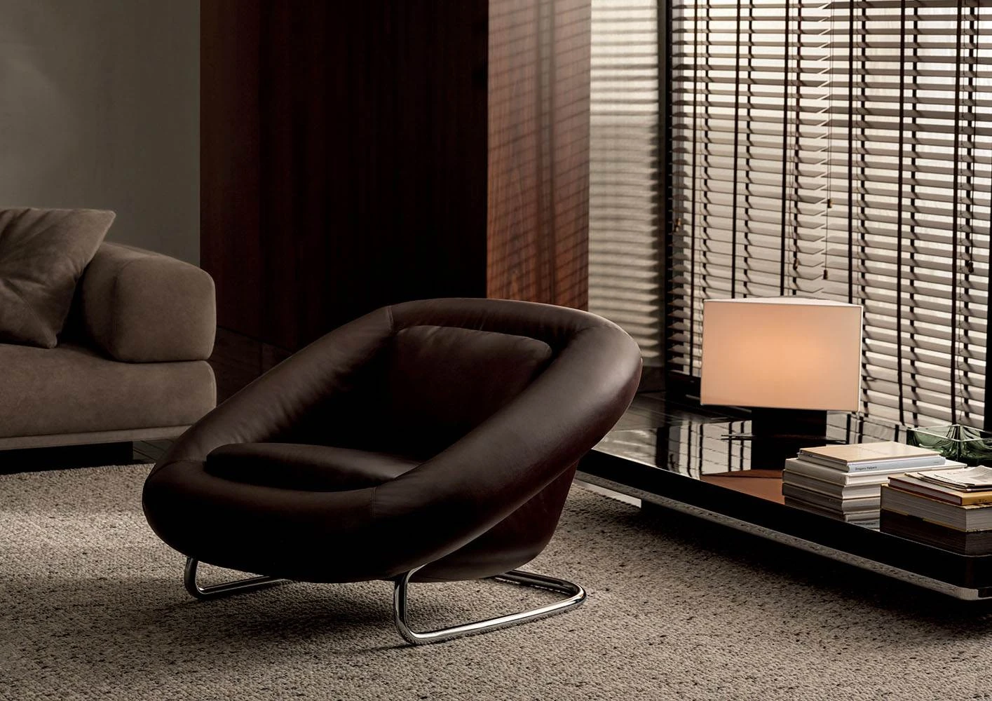 Кресло Barrel — Minotti, кожа, фото 4