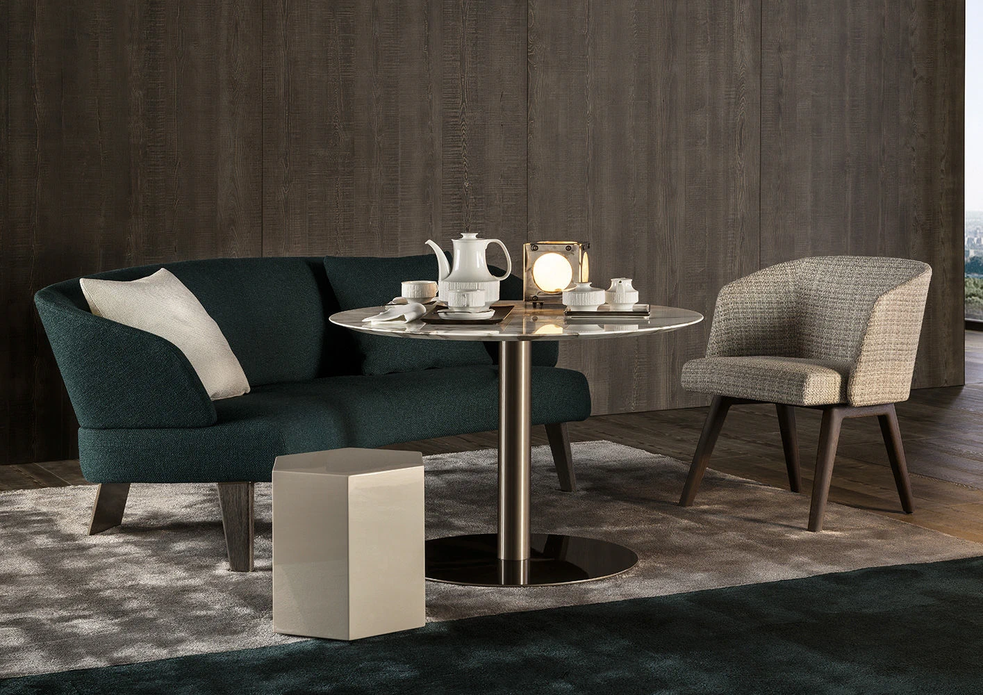 Стол Bellagio Lounge "Bronze" — Minotti, мрамор, фото 3