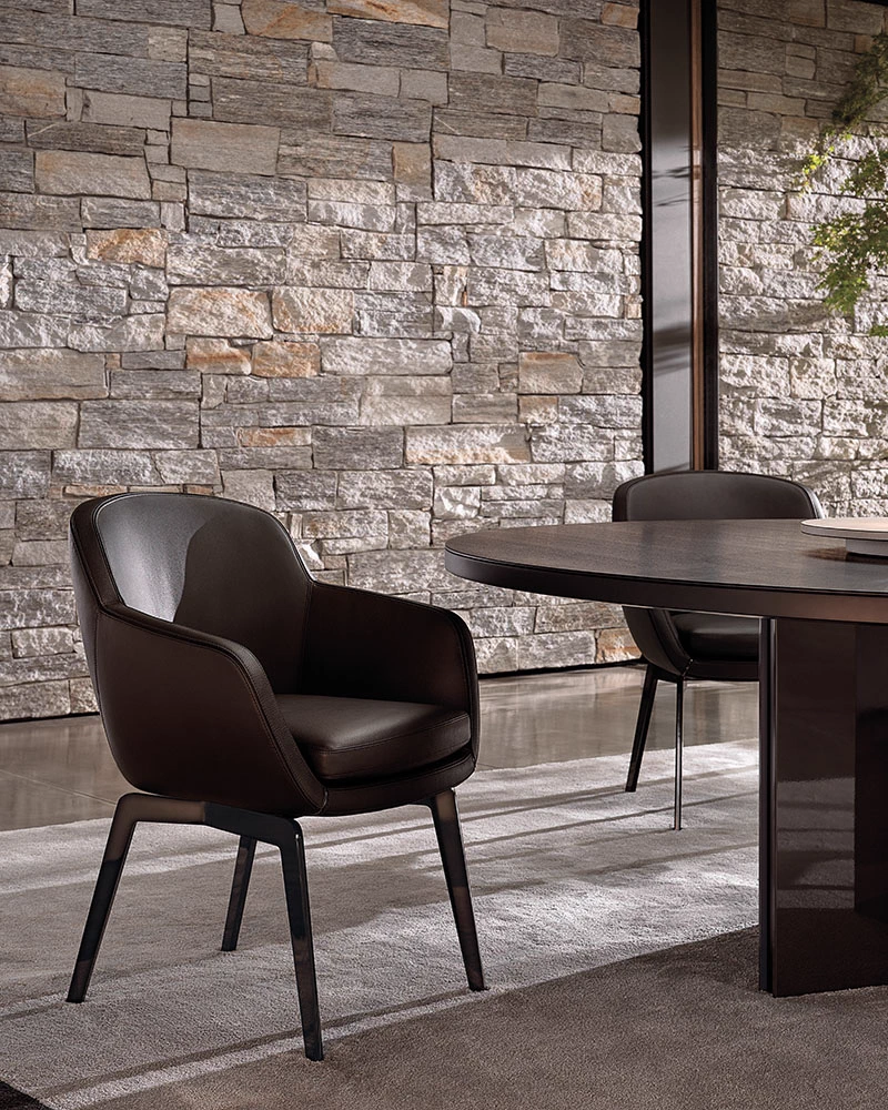 Стул Belt "Dining" — Minotti, кожа, фото 3