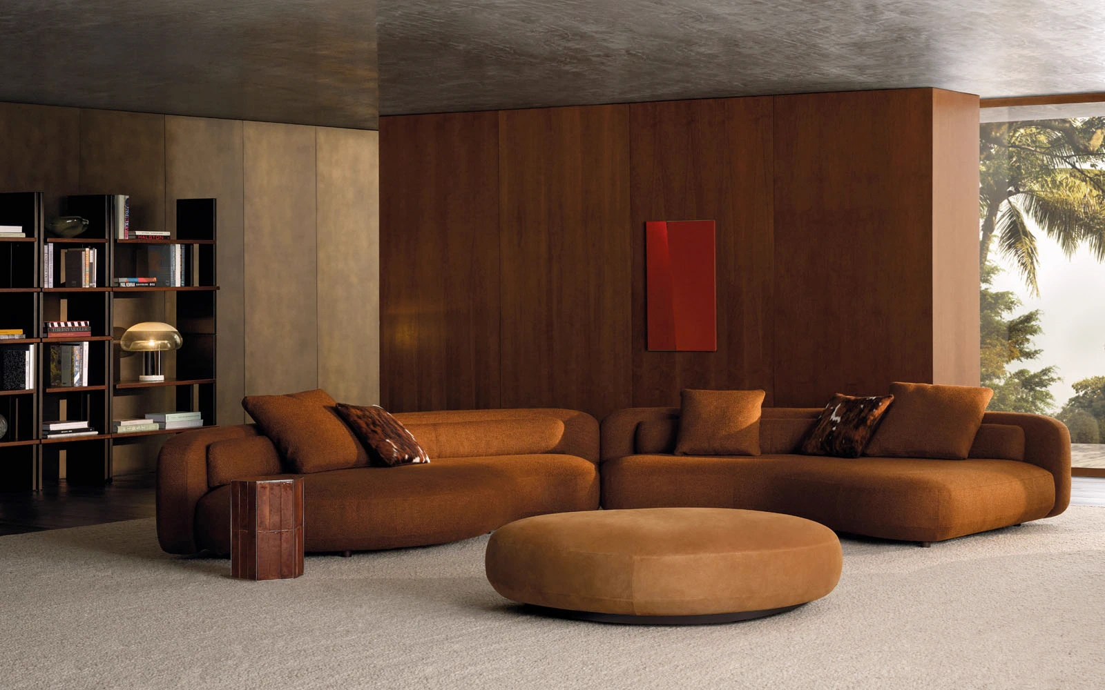 Банкетка Bezier Leather Carmel Muschio — Minotti, кожа, фото 6