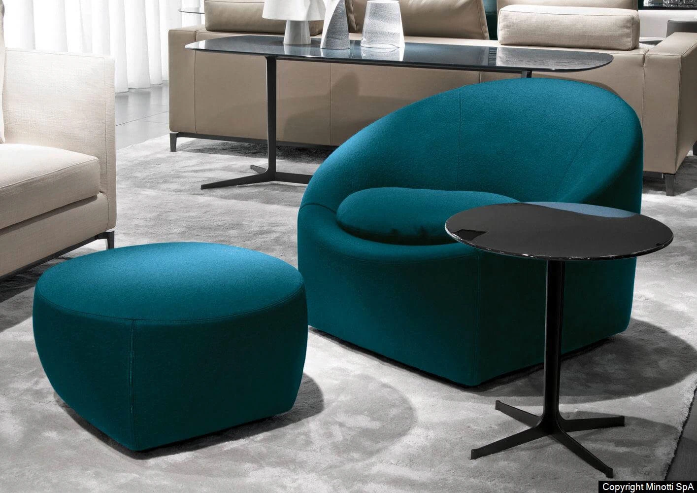 Пуф Capri Base — Minotti, кожа, фото 4
