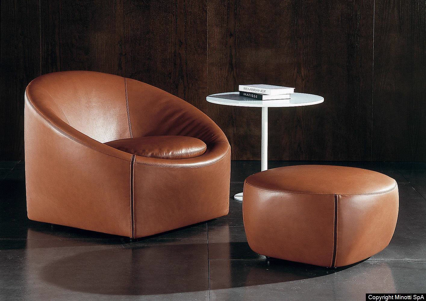 Пуф Capri Base — Minotti, кожа, фото 5