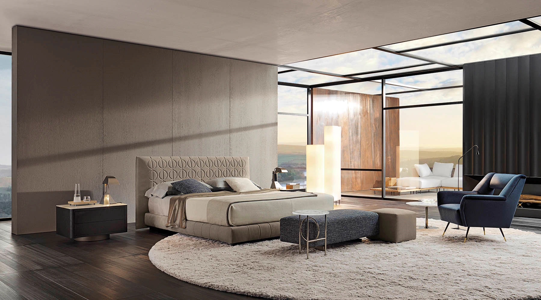 Кровать Curtis — Minotti, кожа, фото 3