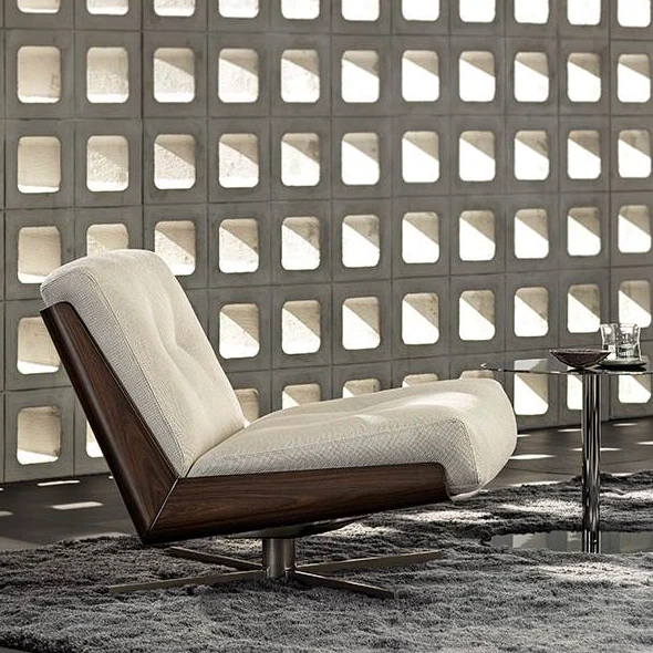 Кресло в ткани Daiki Double ghiacco — Minotti, ткань