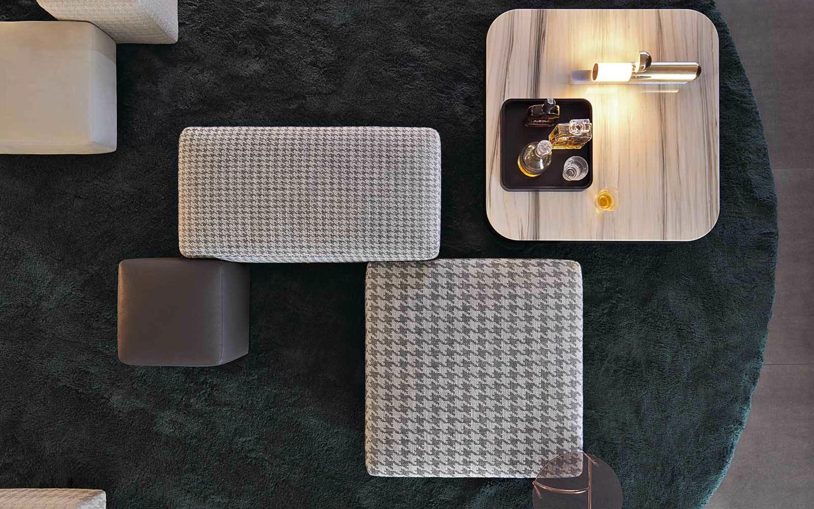 Пуф Damier — Minotti, кожа, фото 4
