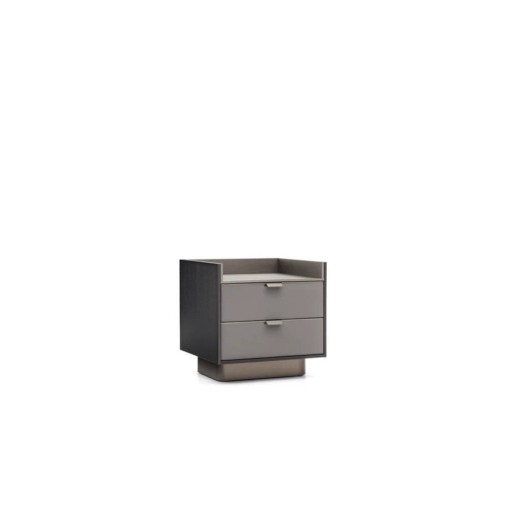 Каркас и наполнение: металл. Современный дизайн Прикроватная тумбочка Darren "Night Storage Unit" — Minotti, стекло, фото 2
