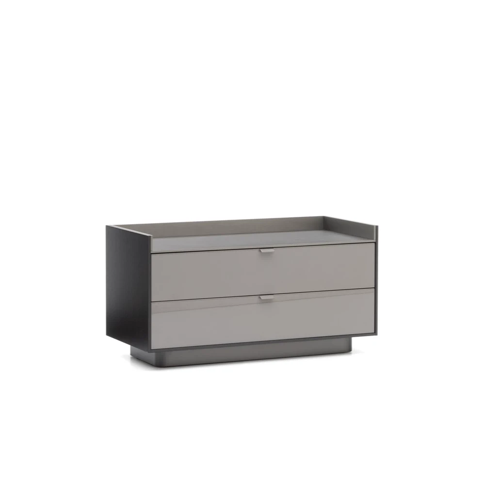 Каркас и наполнение: металл. Современный дизайн Прикроватная тумбочка Darren "Night Storage Unit" — Minotti, стекло