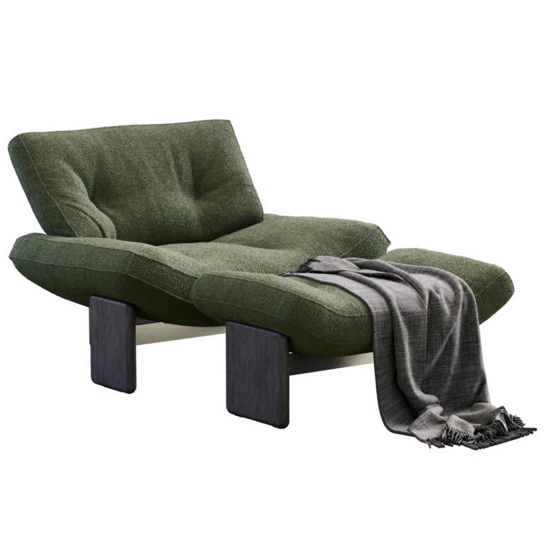 Пуф Emmi Teddy rame — Minotti, ткань, фото 3