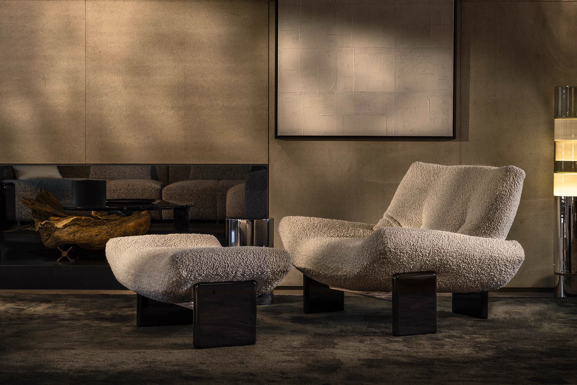 Пуф Emmi Teddy rame — Minotti, ткань, фото 4