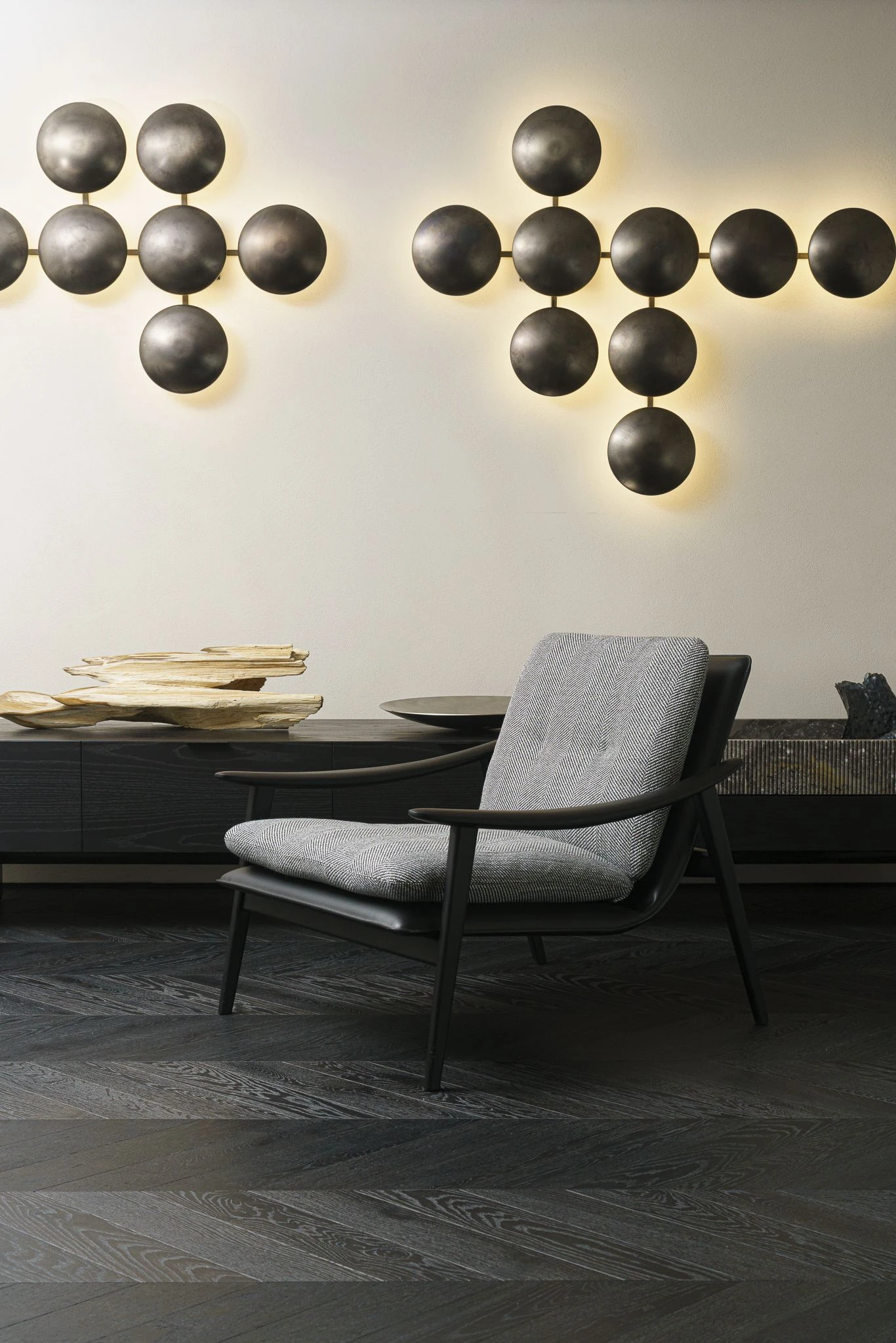 Кресло Fynn Twill lafge Grafite — Minotti, кожа, фото 2
