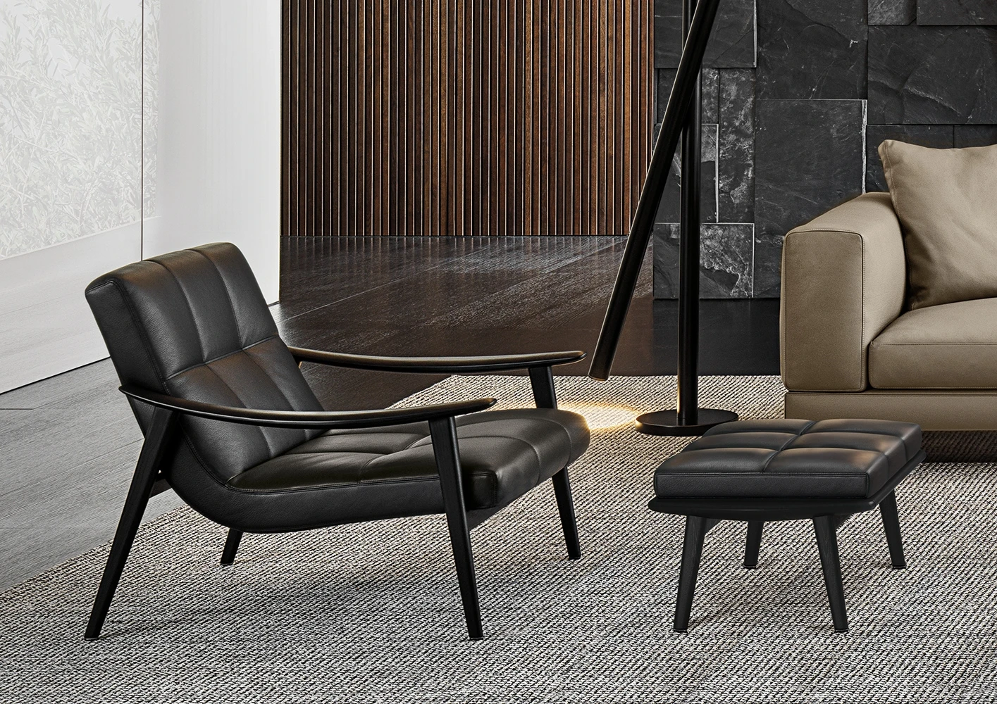 Кресло Fynn — Minotti, кожа, фото 5