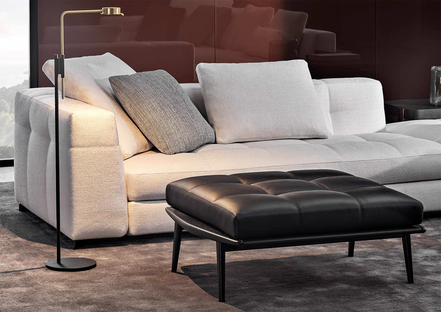 Банкетка Fynn — Minotti, кожа, фото 6