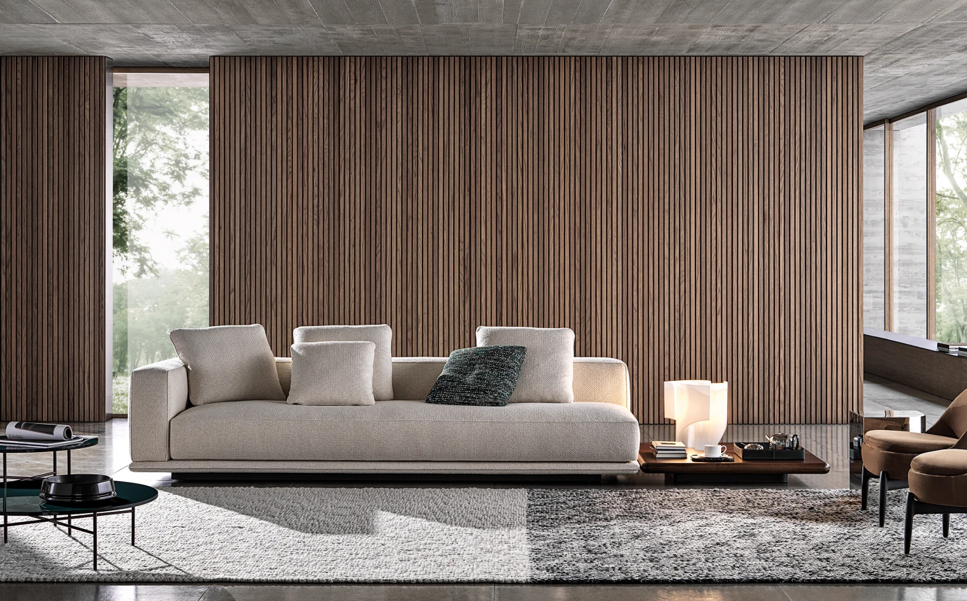 Диван Horizonte 284 DX Brise Naturale — Minotti, кожа, фото 5