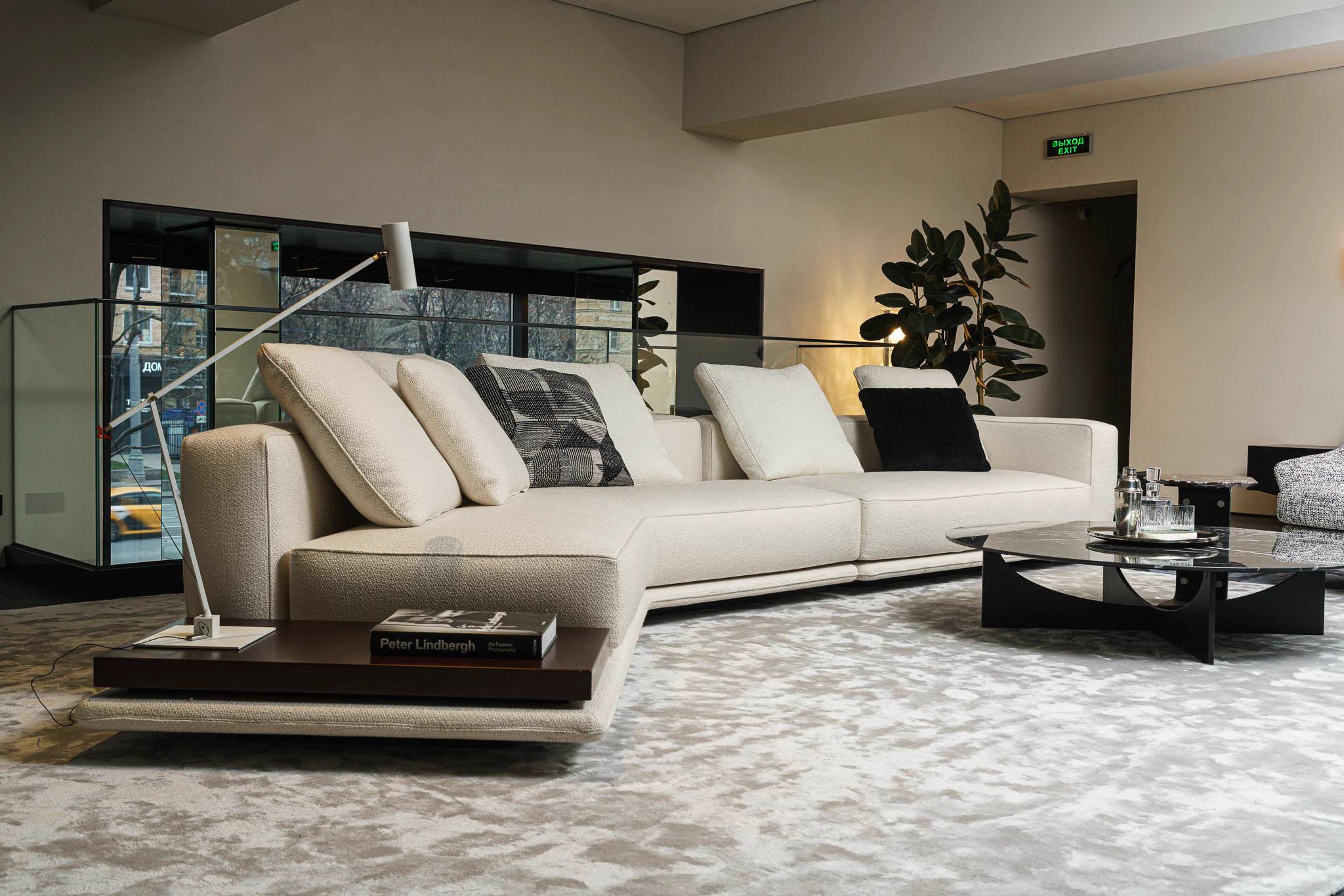 Диван двухмодульный Horizonte Tibet Naturale — Minotti, кожа, фото 2