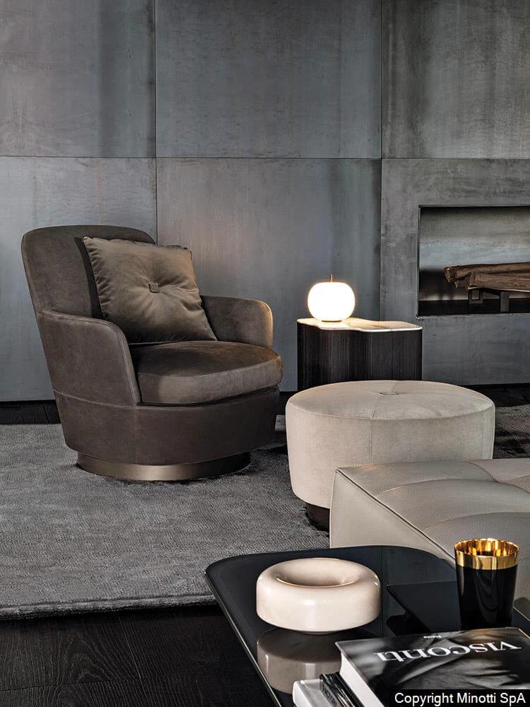 Пуф Jacques — Minotti, кожа, фото 5