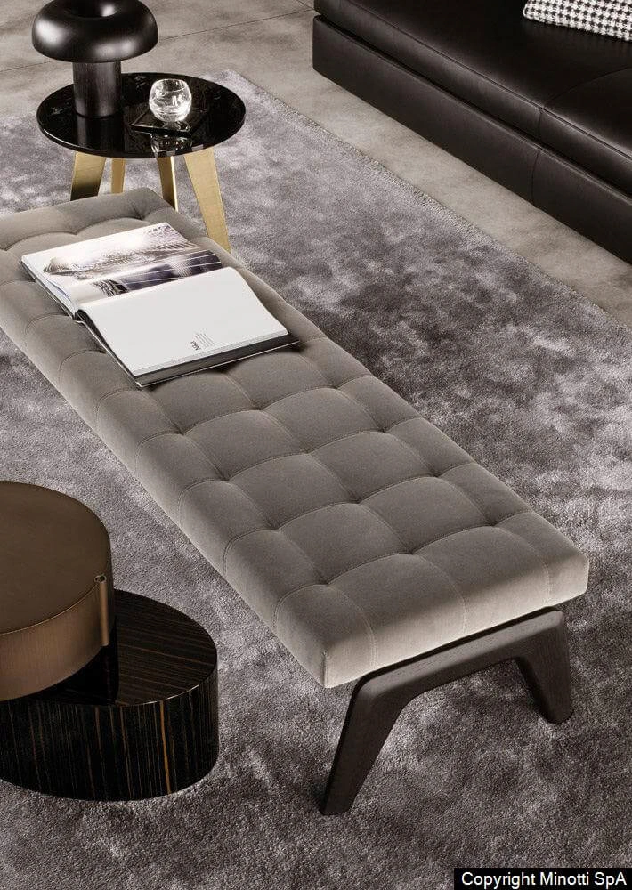 Банкетка Kirk "Bench" — Minotti, кожа, фото 3