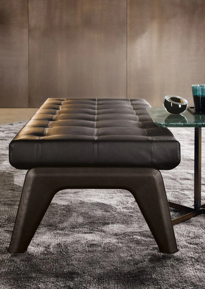 Банкетка Kirk "Bench" — Minotti, кожа, фото 4