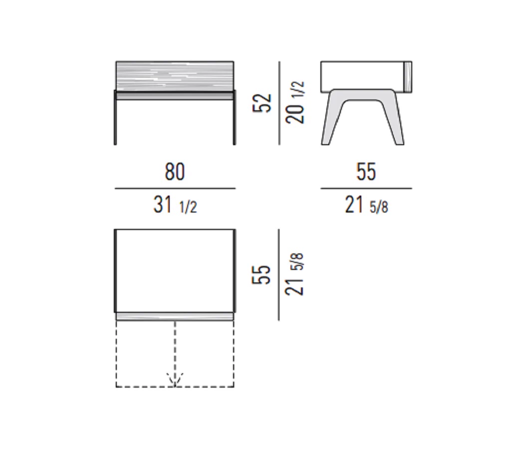 Прикроватная тумбочка Kirk "Nightstand" — Minotti, дерево, фото 3