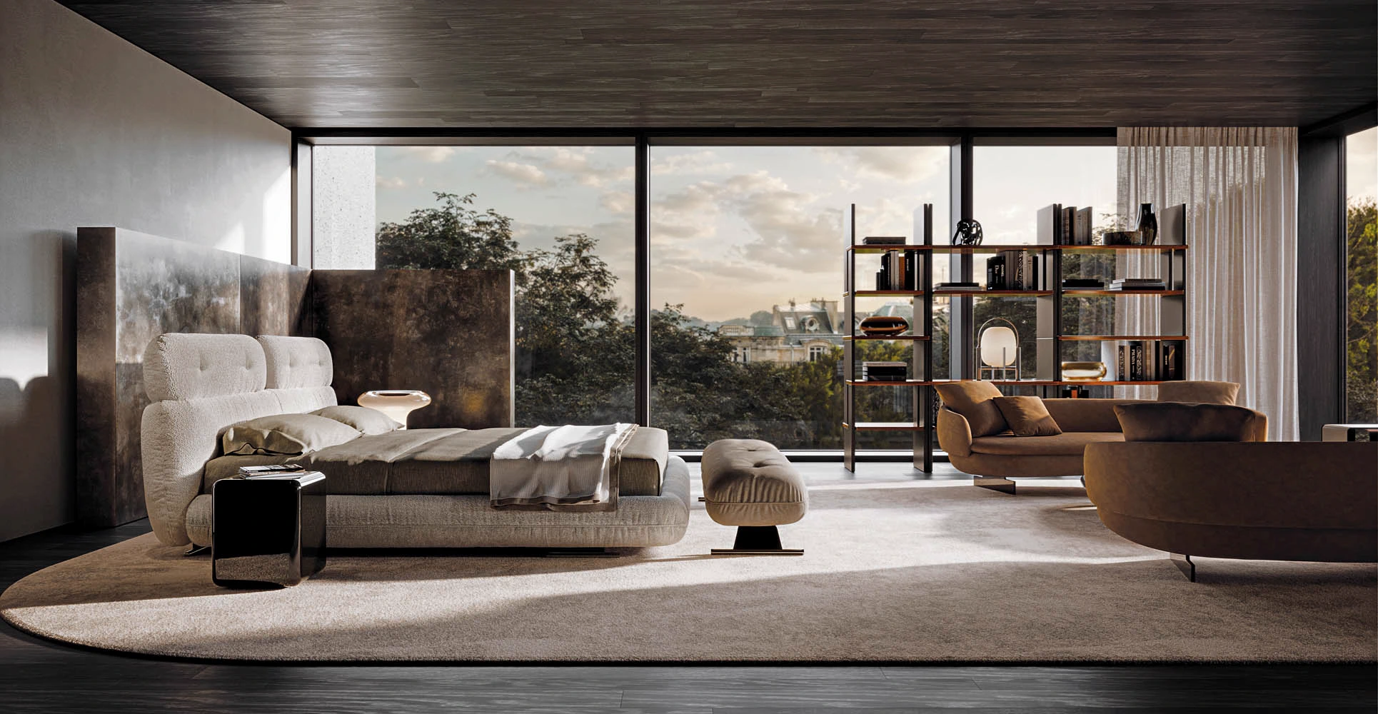 Кровать Libra Bed — Minotti, кожа, фото 2