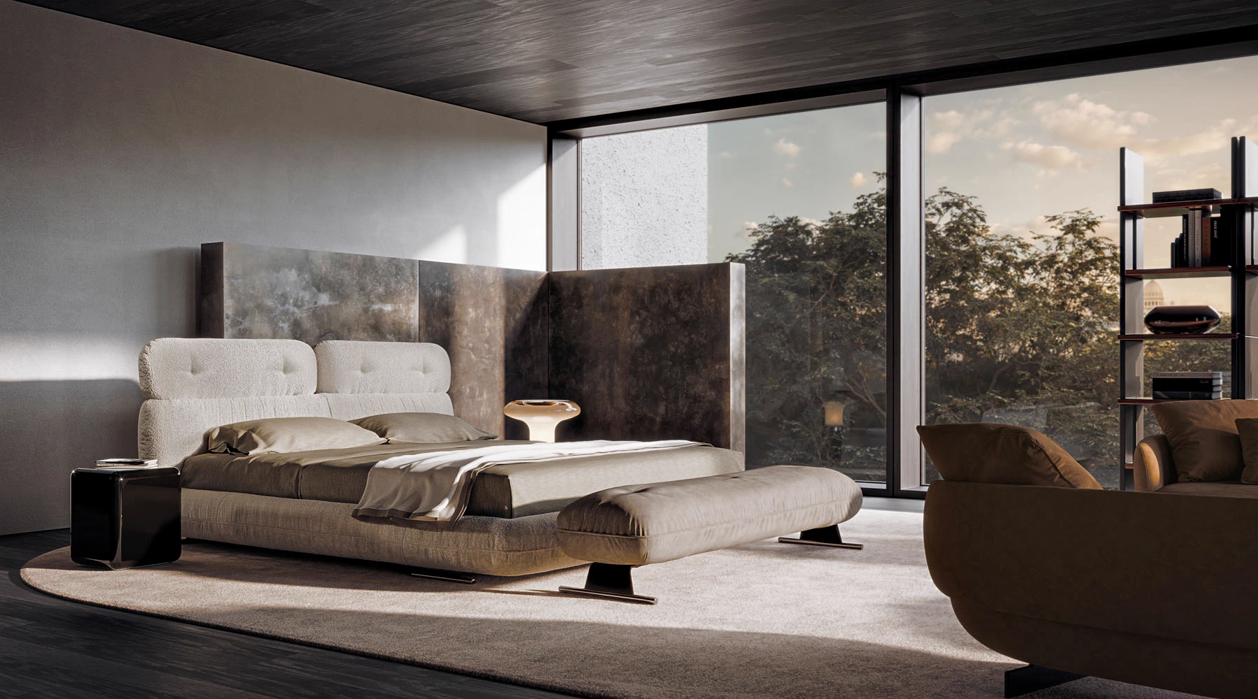 Кровать Libra Bed — Minotti, кожа, фото 3