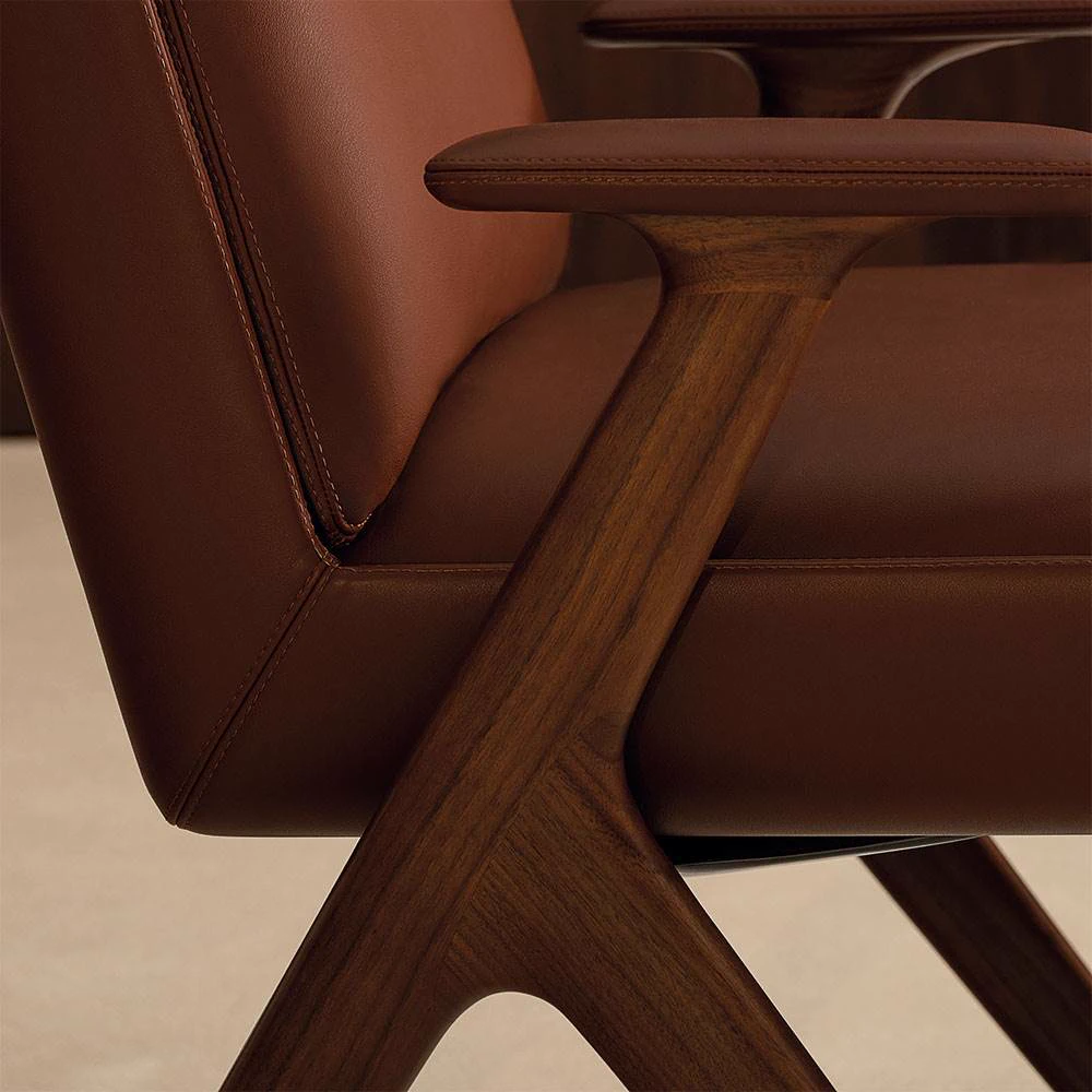 Стул Lilliam "Dining" — Minotti, кожа, фото 4