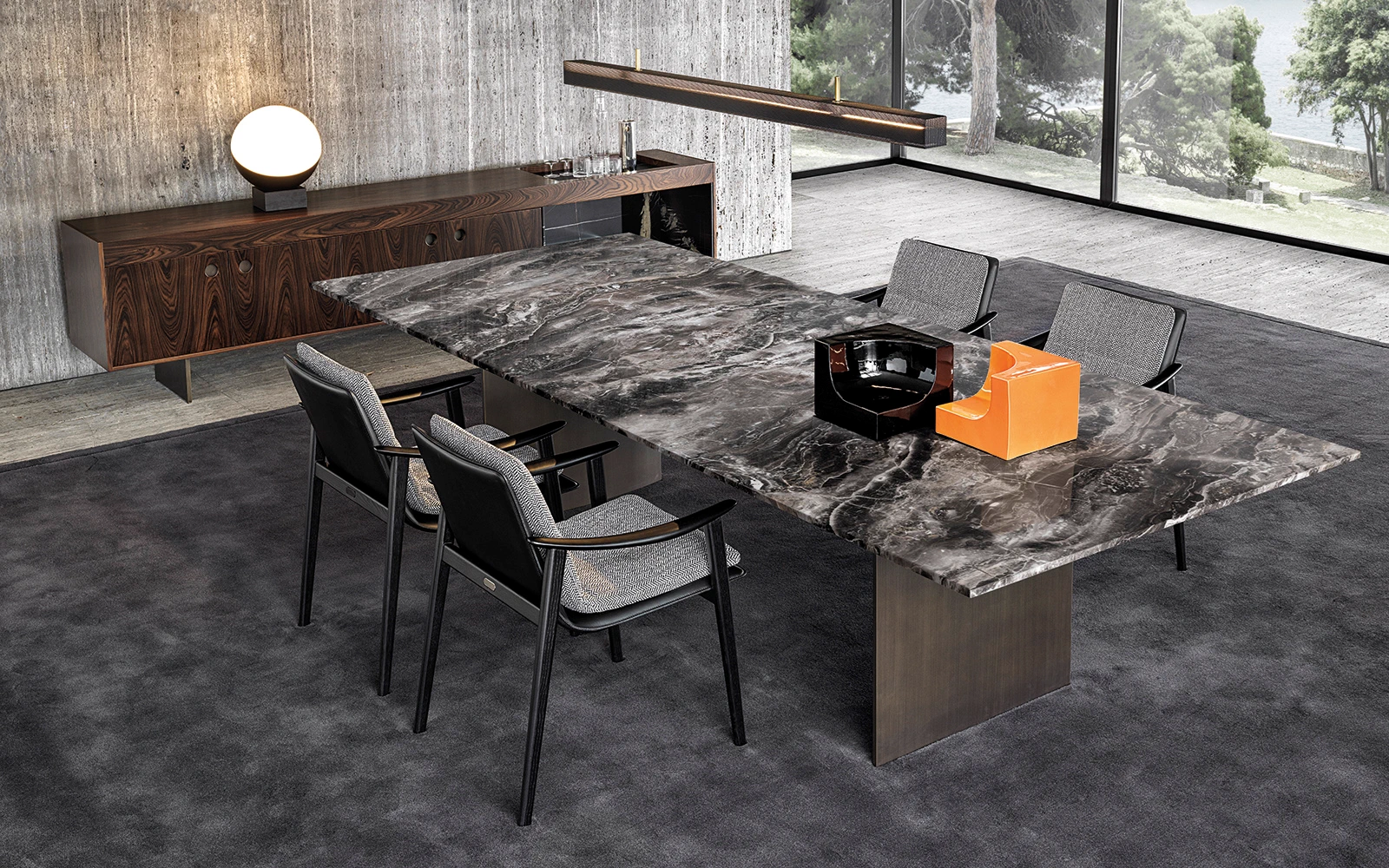 Стол Linha "Dining" — Minotti, мрамор, фото 5
