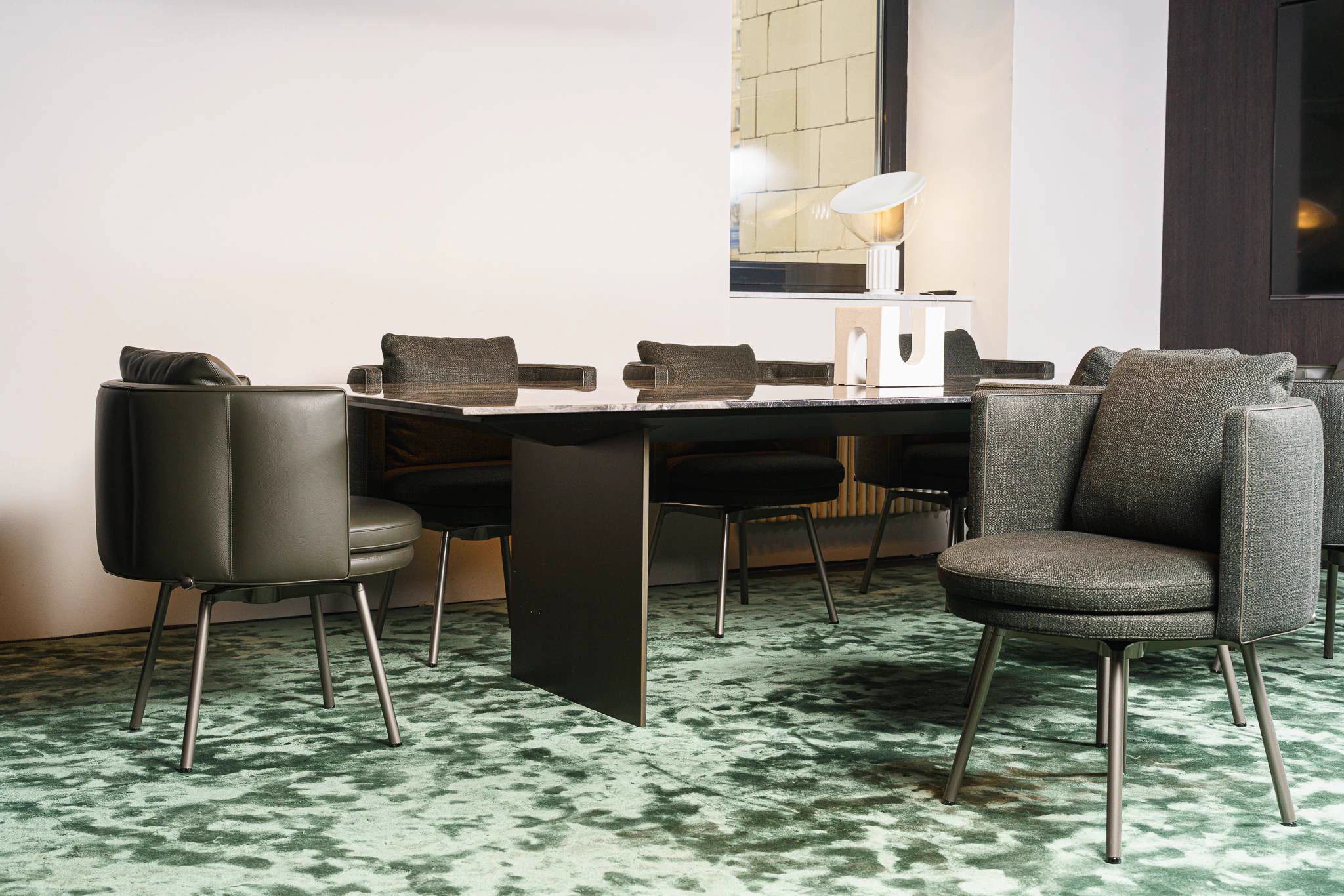 Каркас и наполнение: дерево, металл. Современный дизайн Стол Linha Grey orobic marble — Minotti, мрамор, фото 4