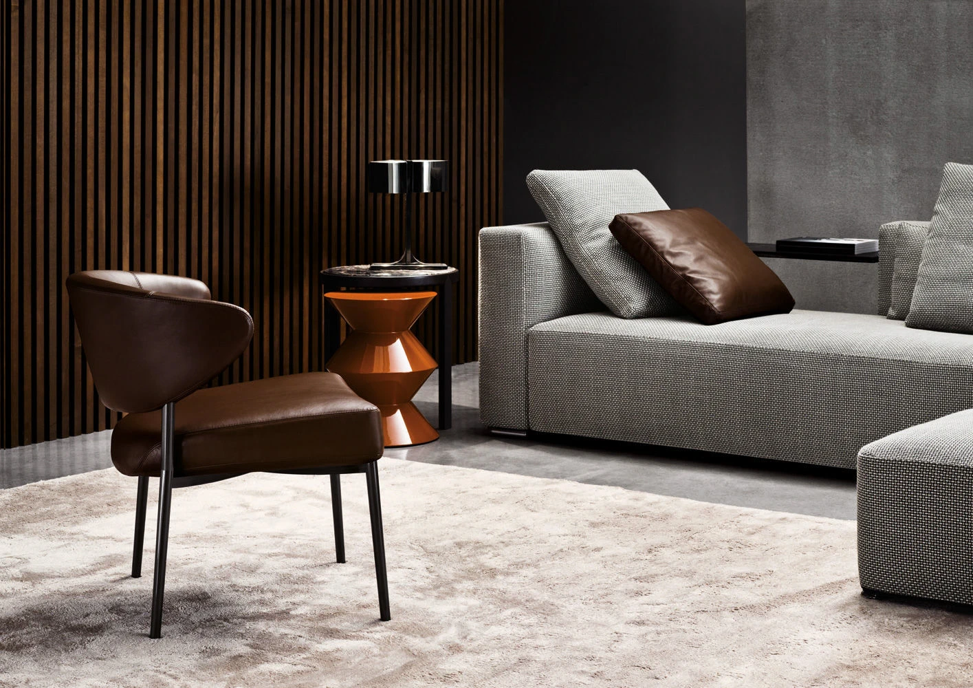 Стул Mills "Low" — Minotti, кожа, фото 4