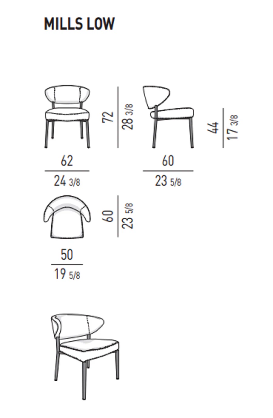 Стул Mills "Low" — Minotti, кожа, фото 5
