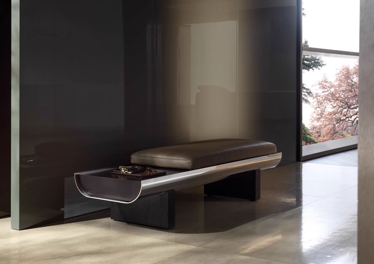 Банкетка Pilotis Bench — Minotti, кожа, фото 3