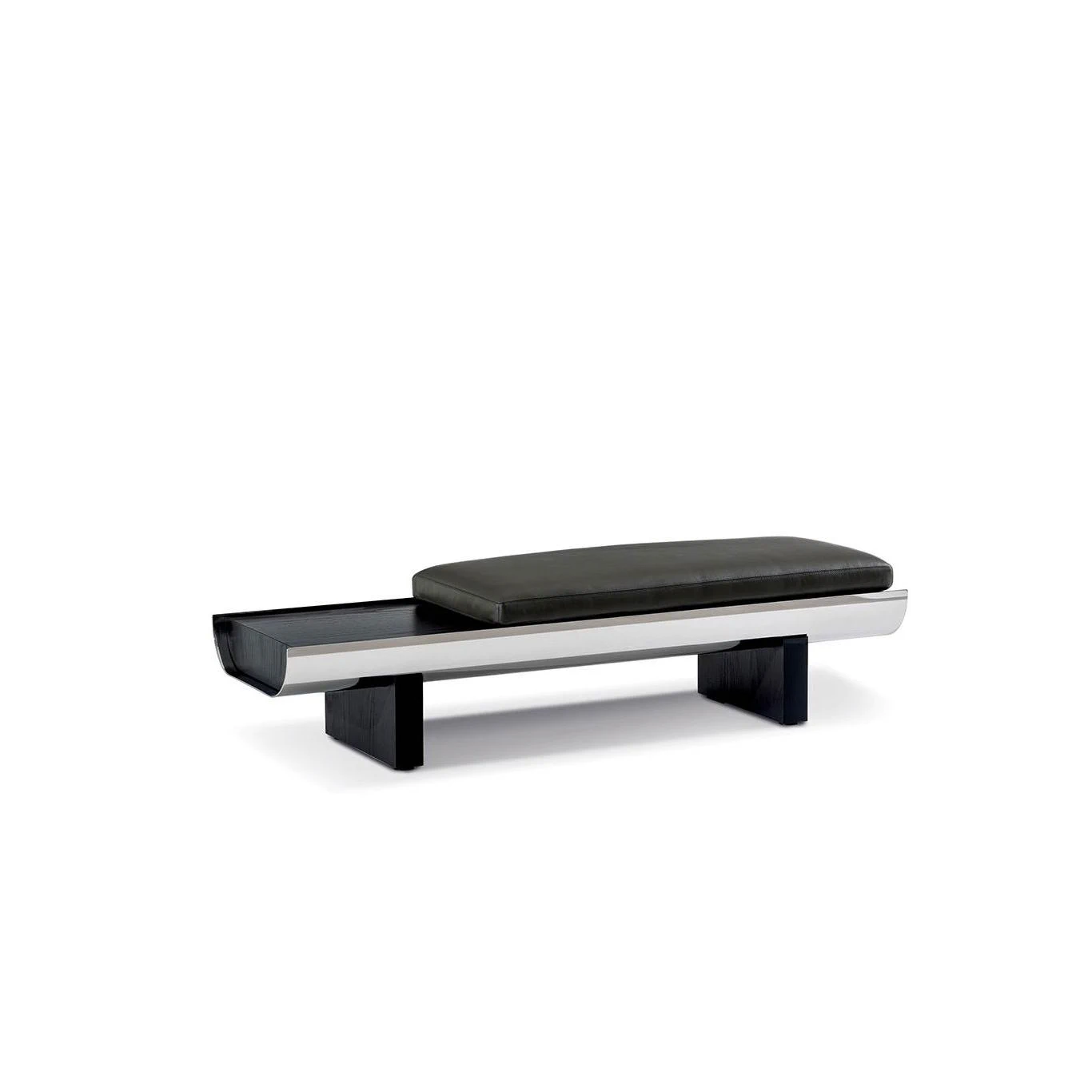 Банкетка Pilotis Chrome/Nero — Minotti, кожа