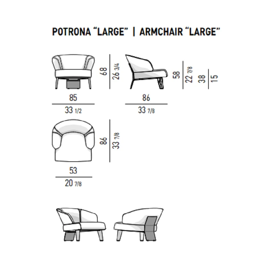Кресло Reeves "Large" — Minotti, кожа, фото 5