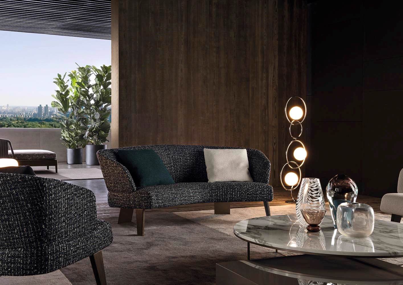 Диван Reeves "Semi-Round Lounge Sofa" — Minotti, кожа, фото 5
