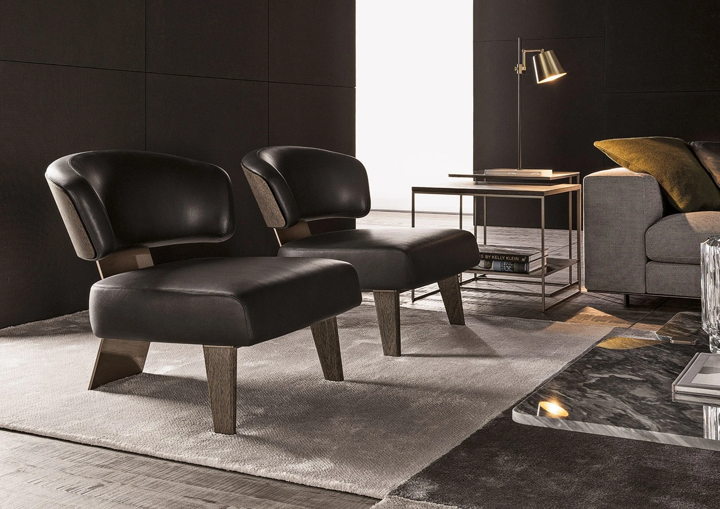 Кресло Reeves "Wood" — Minotti, кожа, фото 4