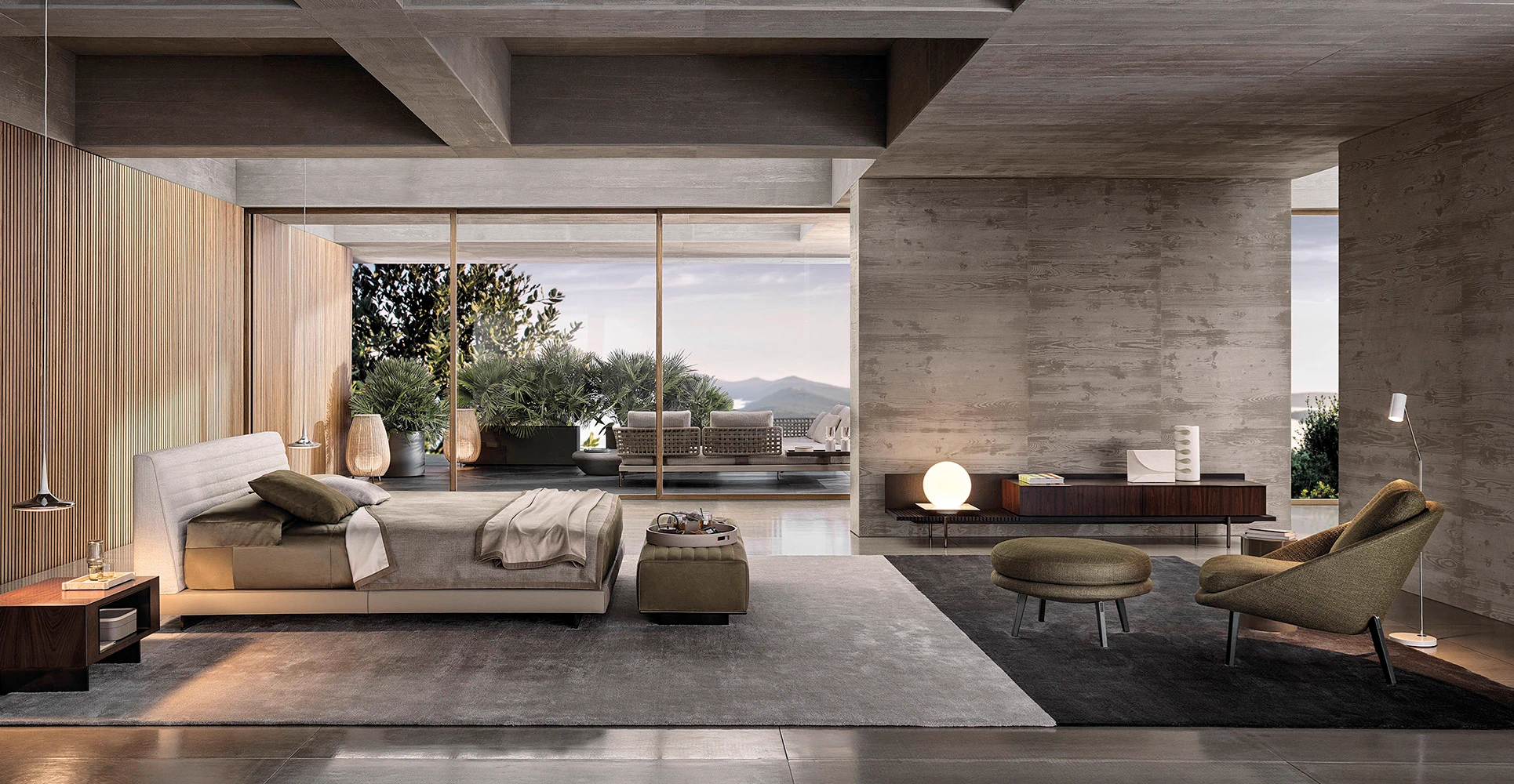Кровать Roger Bed — Minotti, кожа, фото 2