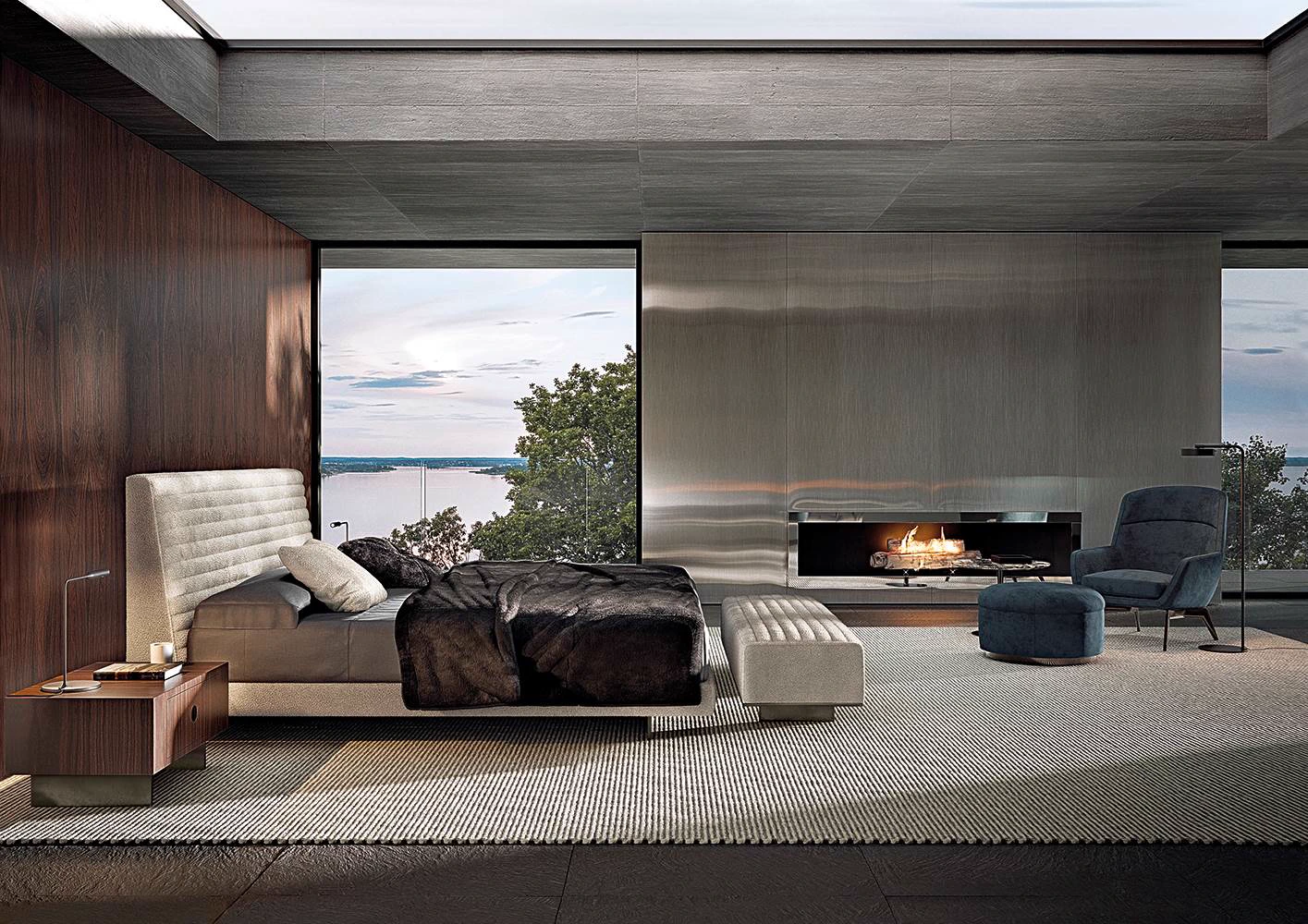 Кровать Roger Bed — Minotti, кожа, фото 5