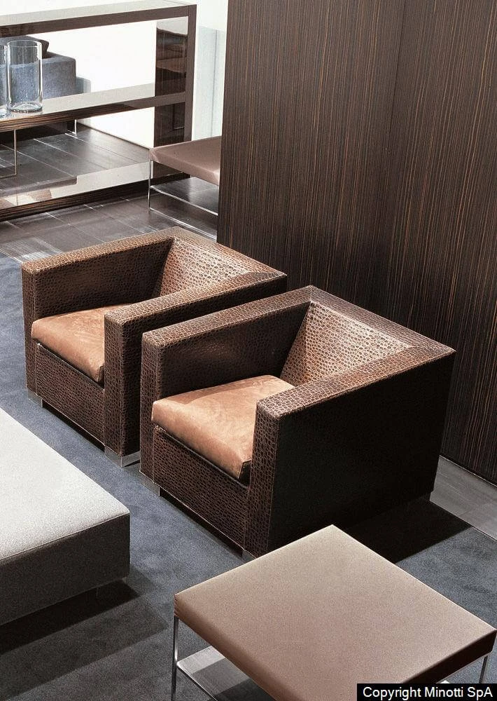 Кресло Suitcase Line — Minotti, кожа, фото 6