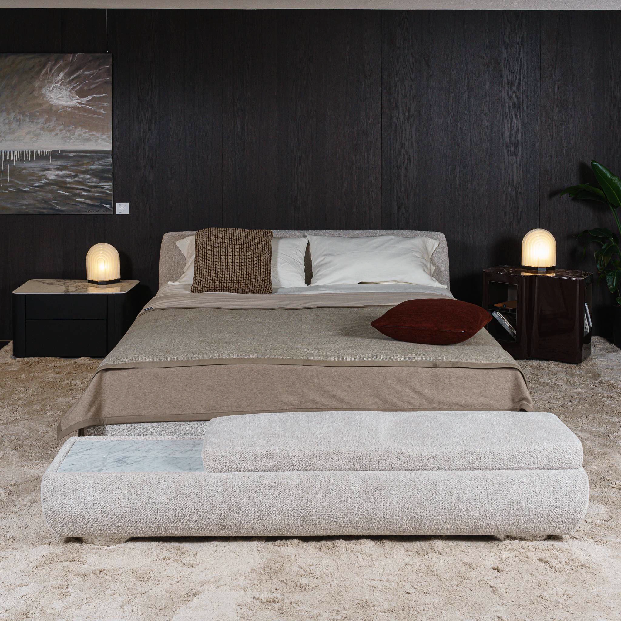 Банкетка Supermoon Teddy Sabbia — Minotti, ткань, фото 2